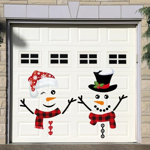 23 Stück magnetische Weihnachts-Garagentor-Dekorationen, Frohe Weihnachten, Garagentor-Magnete, Weihnachten, Garagentor-Dekoration, Aufkleber für Weihnachten, Kühlschrankmagnete (Schneemann-Stil) von Ferraycle
