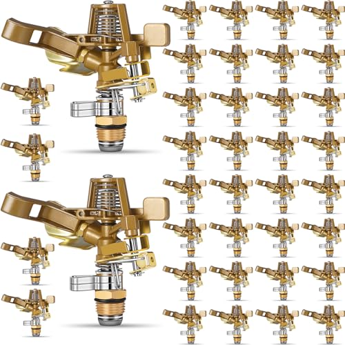 Ferraycle 40 Stück 1/2 Zoll Messing Schlagregner Kopf mit Düsen Heavy Duty Einstellbar 0-360 Grad Impuls Sprinklerkopf Rasenbewässerung für Hofbewässerung Ferraycle 40 Stück 1/2 Zoll Messing Schlagregner Kopf mit Düsen Heavy Duty Einstellbar 0-360 Grad Impuls Sprinklerkopf Rasenbewässerung für Hofbewässerung von Ferraycle