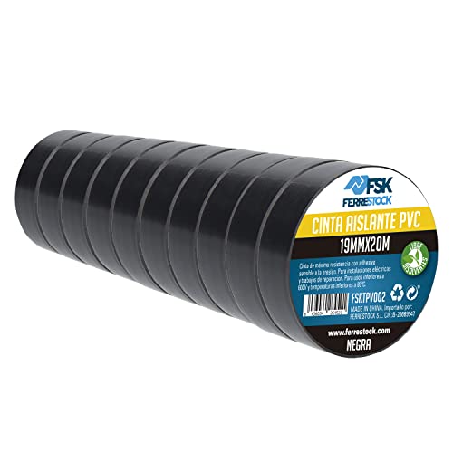 ferrestock fsktpv002 Isolierband, schwarz, 19 mm x 20 m (10er set) von Ferrestock