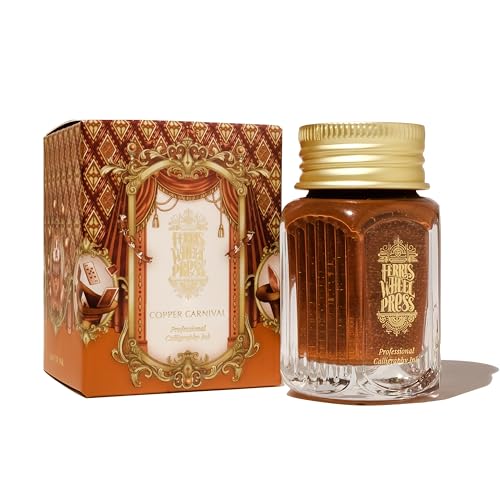 Ferris Wheel Press, Calligraphy Ink, Vivid deep amber with gold shimmer, 28ml von Ferris Wheel Press