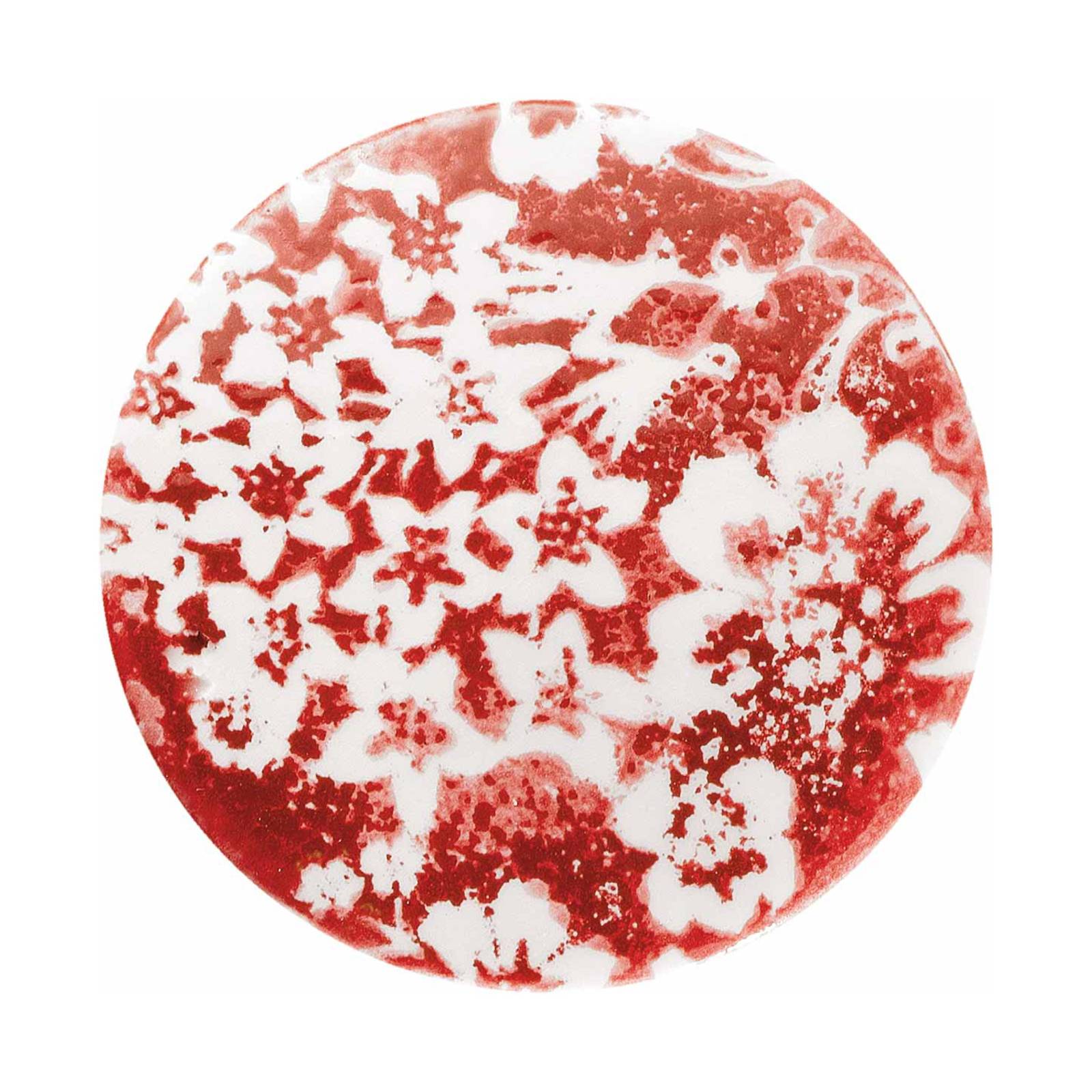 Hängelampe PI mit Blumenmuster, Ø 35 cm, rot/weiß von Ferroluce