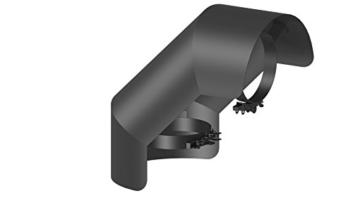 Ofenrohr - Strahlungsschutz Bogen 90° stehend, 120mm Durchmesser, schwarz von Ferro Lux