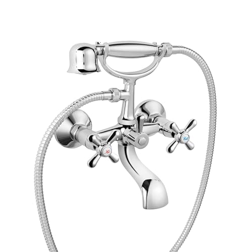 Schwere Nostalgie Retro Wannenarmatur mit Kreuzgriffen von Ferro Chrom mit Handbrause und Brauseschlauch Schwere Nostalgie Retro Wannenarmatur mit Kreuzgriffen von Ferro Chrom mit Handbrause und Brauseschlauch von Sanimix24