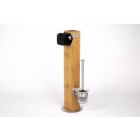 Ferrolignum Wc Garnitur Eiche Edelstahl Toilettenpapierhalter Klorollenhalter Klorollenständer Klopapierhalter Holz von FerroLignum