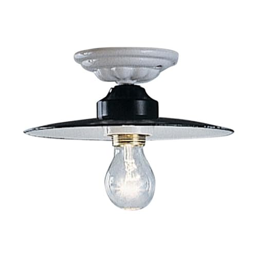Ferroluce Retrò Deckenleuchte, 1 Licht aus Keramik, Farbe: Schwarz, Durchmesser: 30 cm, C006, Leistung von Ferroluce Retrò
