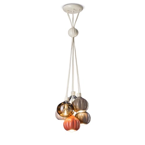 Pendelleuchte Afoxè Zusammensetzung 6 Lichter Cluster Keramik Made in Italy C2657 von Ferroluce Retrò