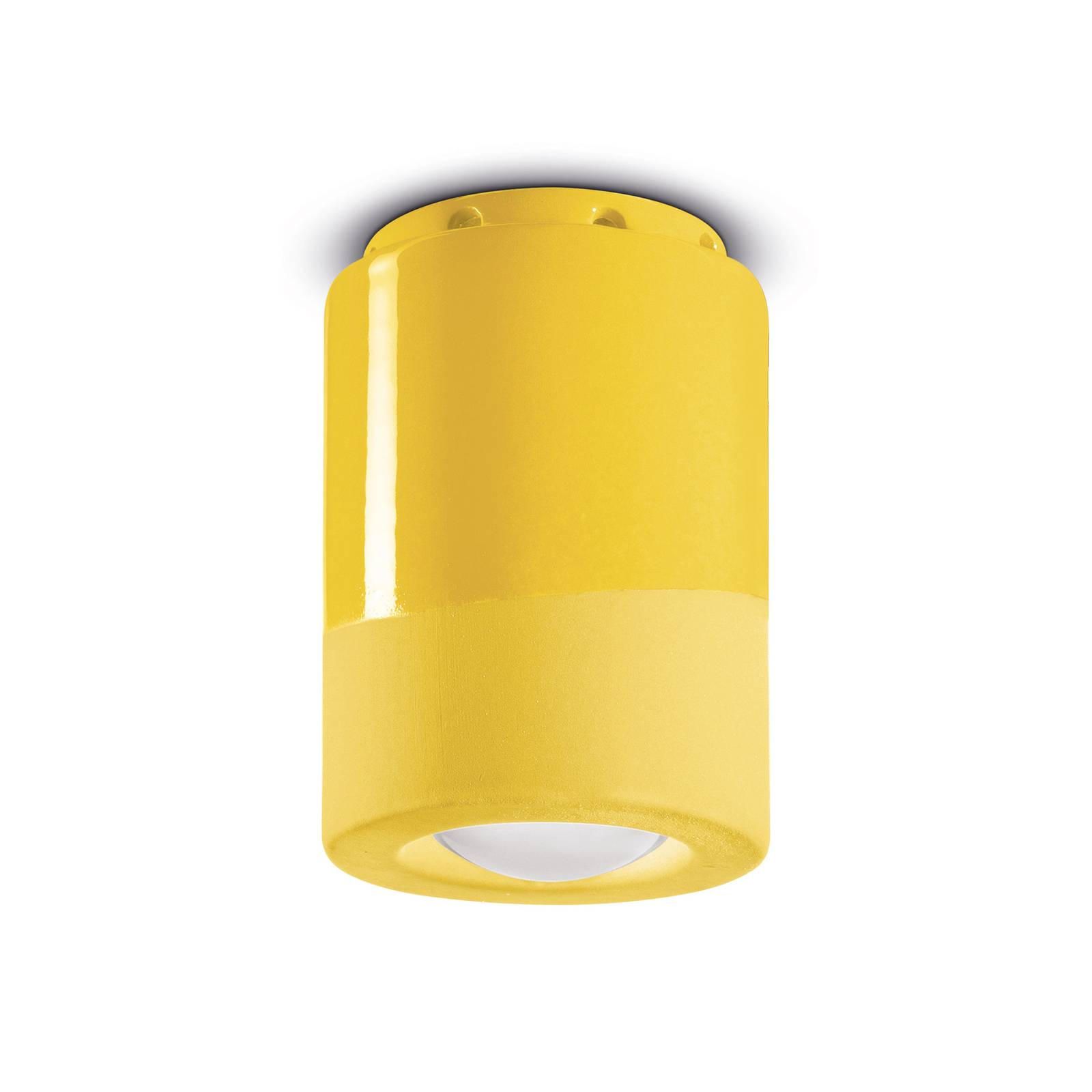 Deckenlampe PI, zylinderförmig, Ø 8,5 cm, gelb von Ferroluce