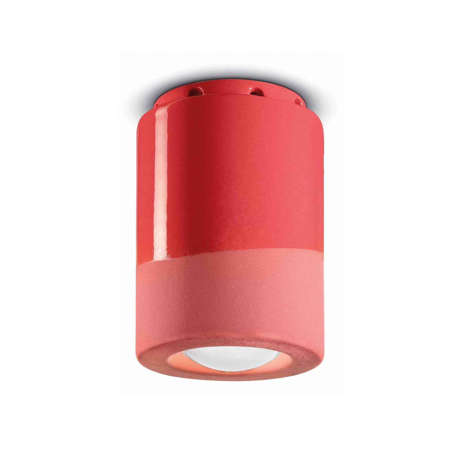 Deckenlampe PI, zylinderförmig, Ø 8,5 cm, rot von Ferroluce