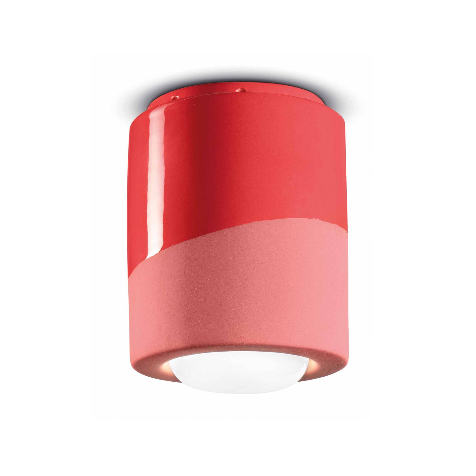 Deckenlampe PI, zylindrisch, Ø 12,5 cm, rot von Ferroluce