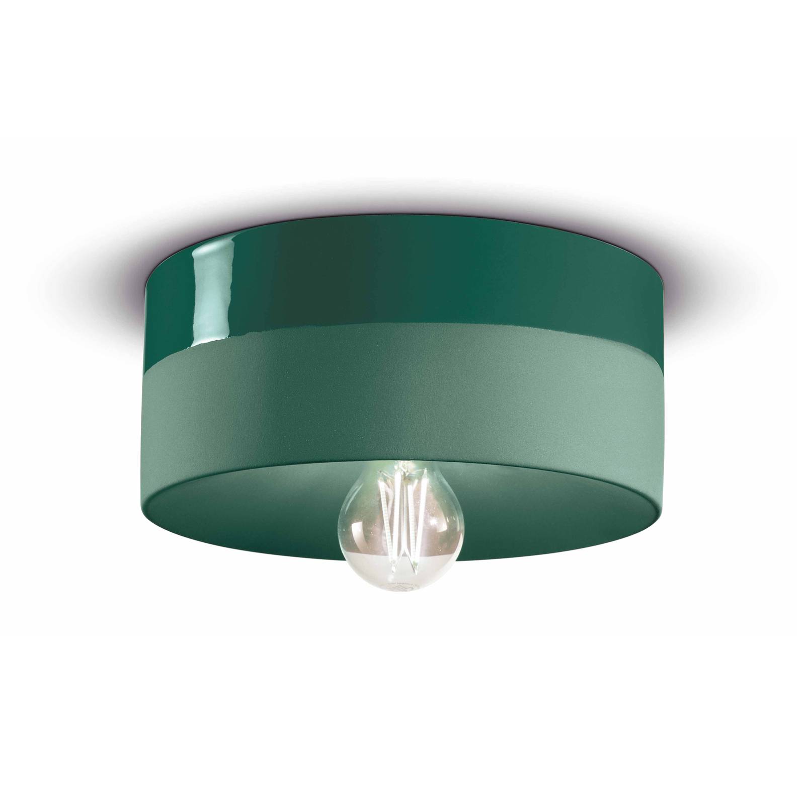 Deckenlampe PI Keramik glänzend/matt Ø 25 cm grün von Ferroluce