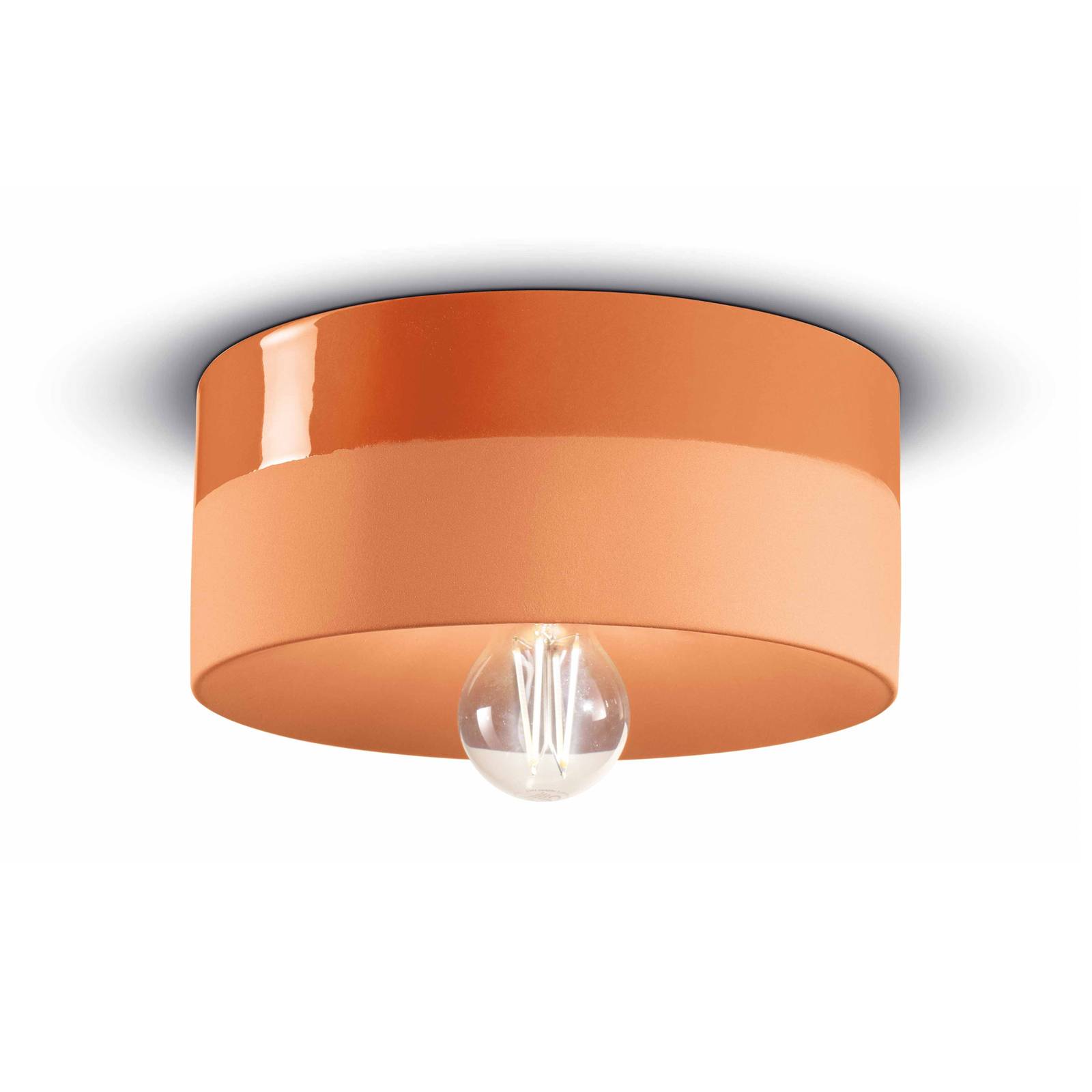 Deckenlampe PI Keramik glänzend/matt Ø 25cm orange von Ferroluce