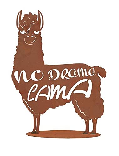 Dekofigur Lama H 50 cm Edelrost Standfigur Gartenfigur Alpaka Dekoration von Ferrum Art Design