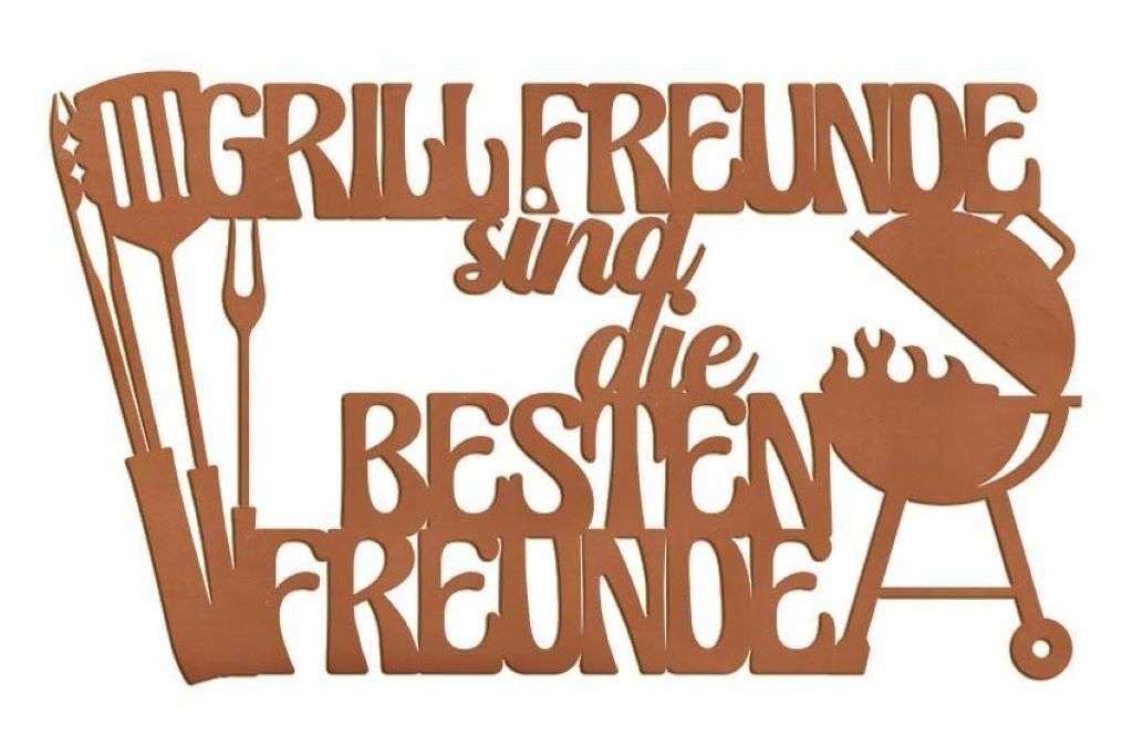 Ferrum Art Metallschild Schriftzug Grillfreunde" - Edelrost" von Ferrum Art