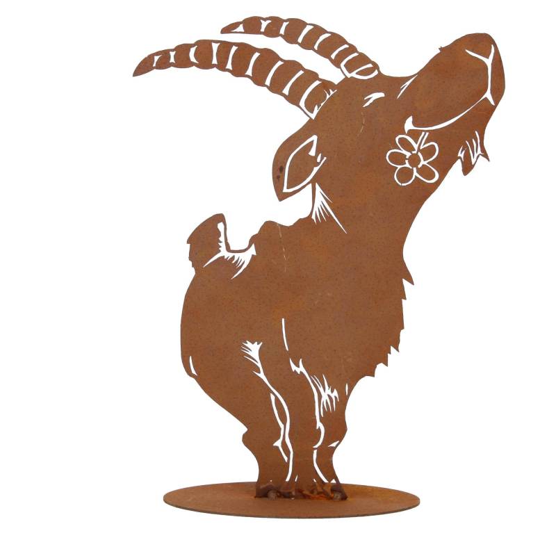 Ferrum Gartendeko Edelrost Steinbock Bergziege Groß Größe I von Ferrum Art Design GmbH & Co. KG
