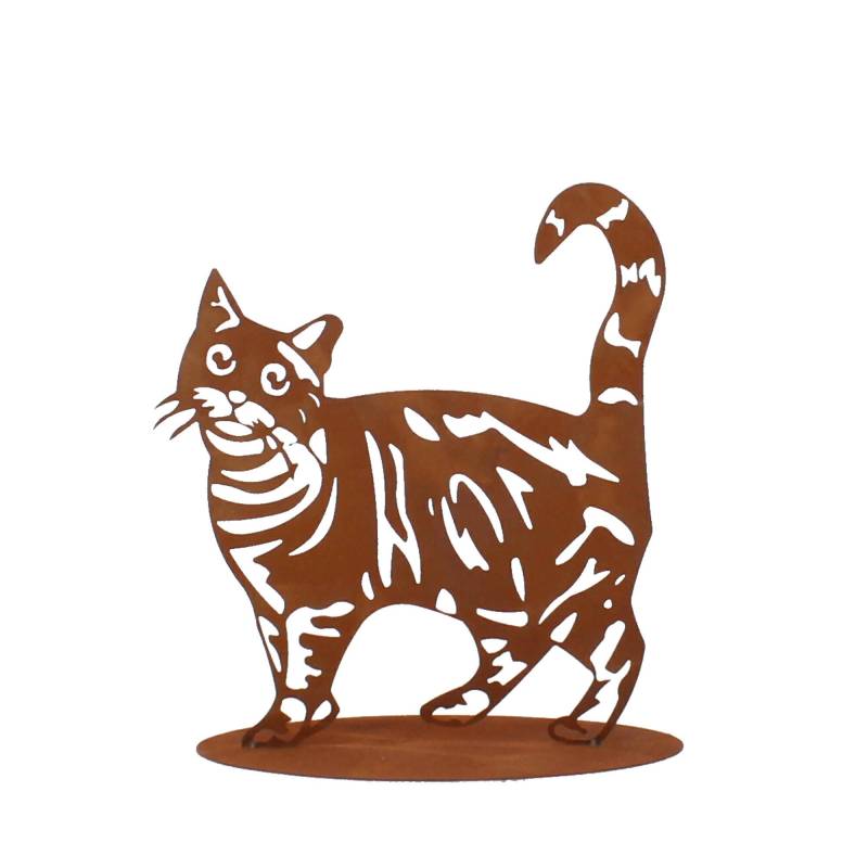 Ferrum Gartendeko Katze Tiger 35x34cm Edelrost 5-0140 von Ferrum Art Design GmbH & Co. KG
