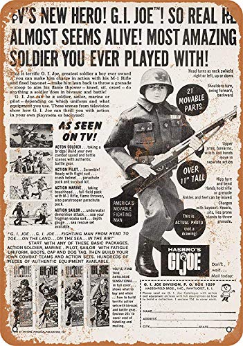 Fersha 8 x 12 Metallschild – 1964 G.I Joe – Vintage-Look Wand-Blechschilder Retro Dekor Schild Indoor Warnung von Fersha