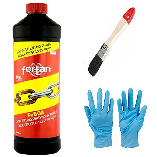 Fertan FEDOX Entroster-Konzentrat Rostentferner, Rostkonverter - Der perfekte Rostumwandler inkl. Pinsel von E-Com24 (FeDOX Konzentrat 1 l) von Fertan