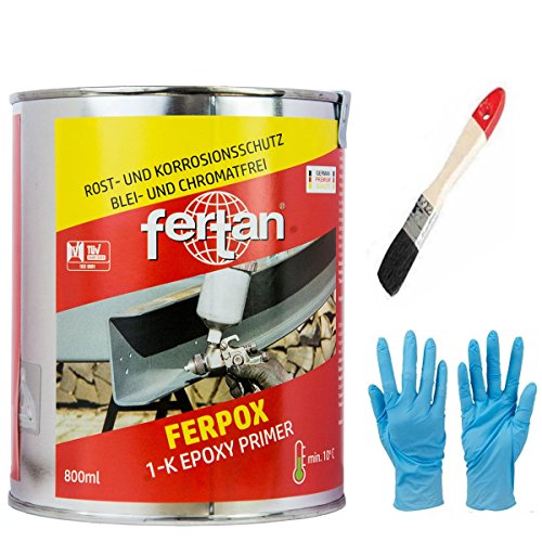 Fertan FERPOX 1-Komponent Epoxy Primer Der perfekte Rostschutz inkl. Pinsel von E-Com24 (Ferpox 1-K 800 ml) von Fertan