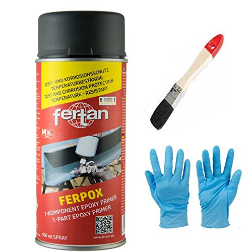 Fertan FERPOX 1-Komponent Epoxy Primer Der perfekte Rostschutz inkl. Pinsel von E-Com24 (Ferpox Spray 400 ml) von Fertan