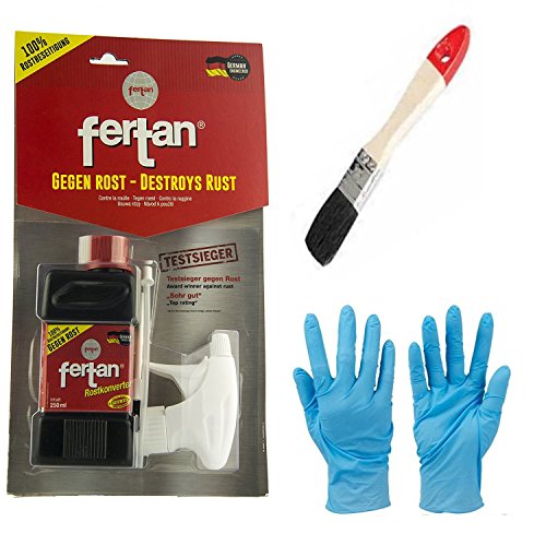 Fertan Rostentferner, Rostkonverter - Der perfekte Rostumwandler inkl. Pinsel von E-Com24 (Fertan 250 ml Sprühflasche) von Fertan