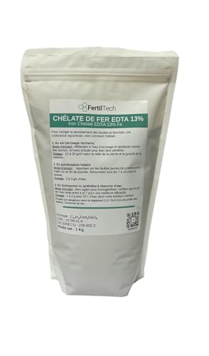FertilTech Eisenschelat EDTA 13 % 1 kg – Gegen Chlorose bei Pflanzen – Eisenmangel-Korrektor – Hochlöslich FertilTech Eisenschelat EDTA 13 % 1 kg – Gegen Chlorose bei Pflanzen – Eisenmangel-Korrektor – Hochlöslich von FertilTech