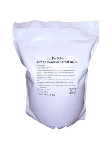 FertilTech Harnstoff 1,5 kg – Hochwertiger Stickstoffdünger (46%) für Garten, Gemüsebeet & Rasen | Stickstoffreicher Pflanzendünger für schnelles Wachstum von Pflanzen, Obst & Gemüse von FertilTech