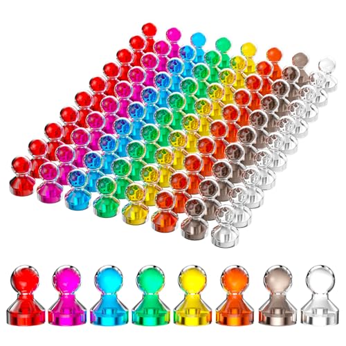 Fervalyna 80 Stück Magnete für Magnettafel, Mini Neodym Magnet, Kühlschrankmagnete, Bunt Starke Magneten, Kegelmagnete Kühlschrank, für Whiteboards,Kühlschränke,Magnettafel (8 Farben), 11 x 17mm von Fervalyna