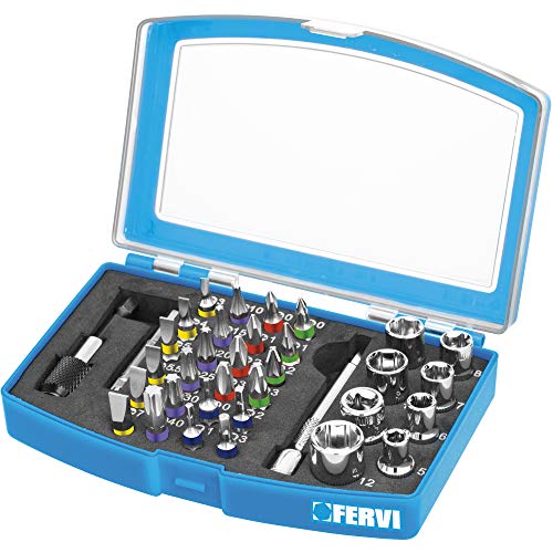 Fervi 0404 Steckschlüsselsatz 35 Teile, Zyanblau/Schwarz von Fervi