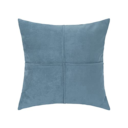 Ferypon Kissenbezug 45x45cm, Dekorative Wildledergewebe Kissenbezug, Sofakissen, Couchkissen, Minimalistischer Stil Dekokissen Zierkissenbezug für Sofa, Terrasse, Büro, Graublau von Ferypon