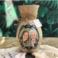Benutzerdefinierte Malerei Vom Foto Auf Runde Form Vase | Geschenkidee Zum Muttertag Vatertag Geschenk Idee Oma Opa von FesanArtHandPainting