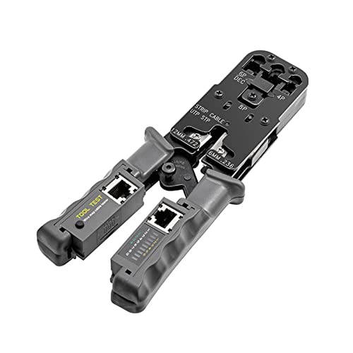 Fesjoy Drahtcrimpers, Cutter, Tester und Stripper, Multifunktionswerkzeug für Elektriker, LED -Tester, 8p 6p 4p Network Line Crimps UTP STP -Kabel -Stripping -Tool Zum Drahtcrimp von Fesjoy