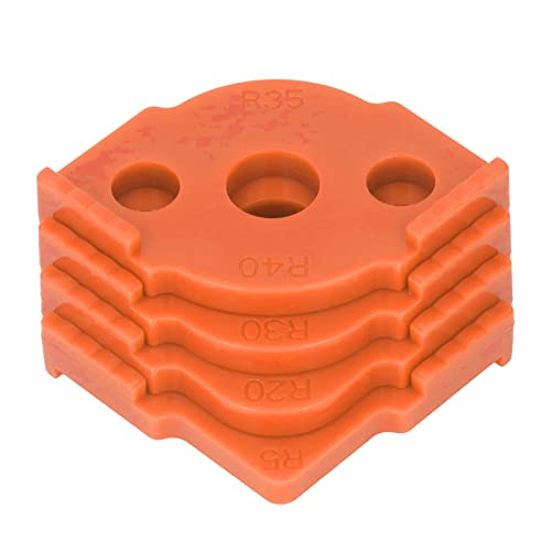 Fesjoy Eckradius -Routing -Vorlagen, 4 PCs Router Jig Abs Holzbearbeitung Halb Gerundeter Positionierer, Einfach für Tisch, Stuhl, Holzbrett mit Robustem Material, 8 Spezifikationen für (Orange) von Fesjoy