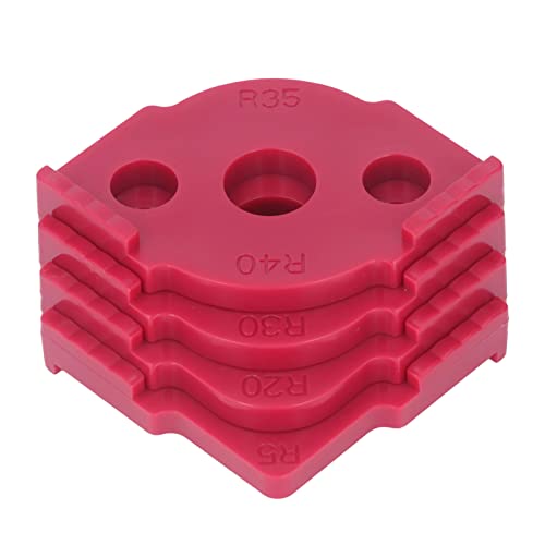Fesjoy Eckradius -Routing -Vorlagen, 4 PCs Router Jig Abs Holzbearbeitung Halb Gerundeter Positionierer, Einfach für Tisch, Stuhl, Holzbrett mit Robustem Material, 8 Spezifikationen für (Rot) von Fesjoy