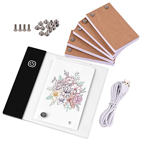 Fesjoy Flip Book Kit mit Mini Light Pad LED Lightbox Design Tablet mit Loch 300 Blatt Flipbook Binderschrauben Zeichenpapier Zeichnung Zeichnung Zeichnung Skizze Erstellen von Cartoons Kit von Fesjoy