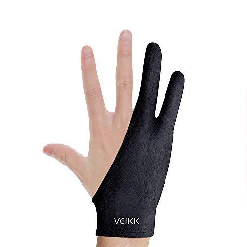 Fesjoy Zeichenhandschuh Zwei-Finger-Zeichenhandschuh Leichter schweißfester weicher Handschuh Compatible with Graphics Tablet Graphic Monitor von Fesjoy