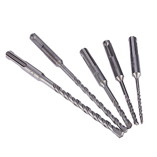 Staright 5pcs / set 2 Pits 2 Slots SDS Shank Elektrohammerbohrer Set SDS PLUS Bohrhammer Schlagbohrer Betonsteinbohrer 4mm 5mm 6mm 6mm 8mm von Fesjoy