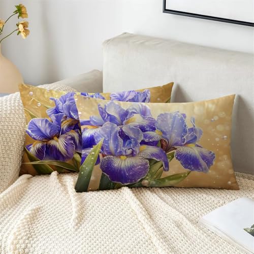 Kissen Blumen Kissenbezug 40x80 cm 2er Set Outdoor Kissen Lila Kleines Pillow Dekokissen Samt Rechteck Kissenbezüge für Garten Balkon Wohnzimmer Sofa Schlafzimmer Bett Büro Herbst Deko Gifts 2s-6 Kissen Blumen Kissenbezug 40x80 cm 2er Set Outdoor Kissen Lila Kleines Pillow Dekokissen Samt Rechteck Kissenbezüge für Garten Balkon Wohnzimmer Sofa Schlafzimmer Bett Büro Herbst Deko Gifts 2s-6 von Fesnfuae
