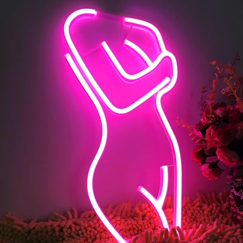 LED Pink Neon Light Bar Beauty Woman Line Design Light Atmosphere Party Secoration Light Creative Night Light Beauty Salon Lounge Night Light von Fespcj