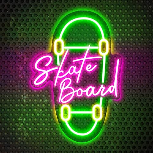 Skateboard Neon Zeichen-LED Skateboard für Rad Design Custom Neon Licht für Skateshop Mann Höhle Extreme Sport Raum Dekor Geschenk für Skateboarder Fans Wandkunst (9.8"X14.2") von Fespcj