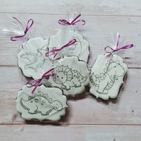 1Dino-Ausmalkeks Aus Schoko - Oder Vanillekeks Mit /Ohne 4 Lebensmittel-Farbstifte von FestKeksShop