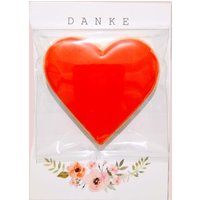 Danke Grußkarte | A6 Mit Handgefertigtem Vanillekeks, Rosa Blume + Deine Persönliche Nachricht von FestKeksShop