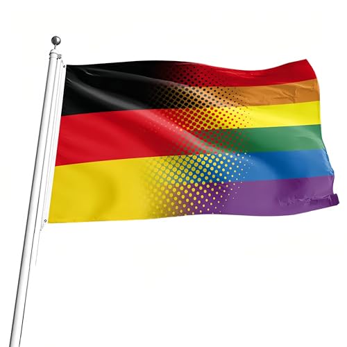 Regenbogenflagge Deutschland 90x150 cm – LGBT Pride Flagge für drinnen & draußen, Progress Pride Banner mit Ösen, Perfekt für Partys, Paraden, Garten & Sportveranstaltungen Regenbogenflagge Deutschland 90x150 cm – LGBT Pride Flagge für drinnen & draußen, Progress Pride Banner mit Ösen, Perfekt für Partys, Paraden, Garten & Sportveranstaltungen von FestiKiva