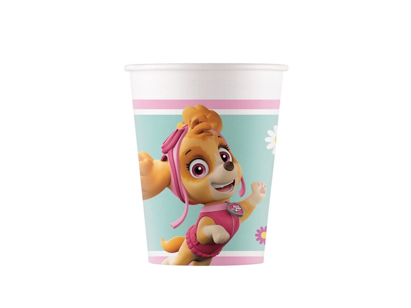 Festivalartikel Einwegbecher Paw Patrol Skye Set 8 Einwegbecher Pappbecher 200 ml von Festivalartikel