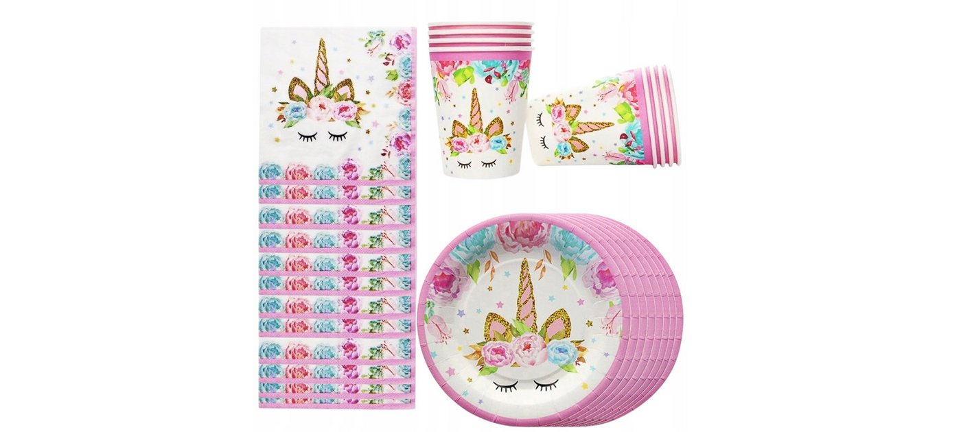 Festivalartikel Einweggeschirr-Set Einhorn Geburtstagsset 24-teilig - Rosa, Hochwertige Qualität, papier Festivalartikel Einweggeschirr-Set Einhorn Geburtstagsset 24-teilig - Rosa, Hochwertige Qualität, papier von Festivalartikel