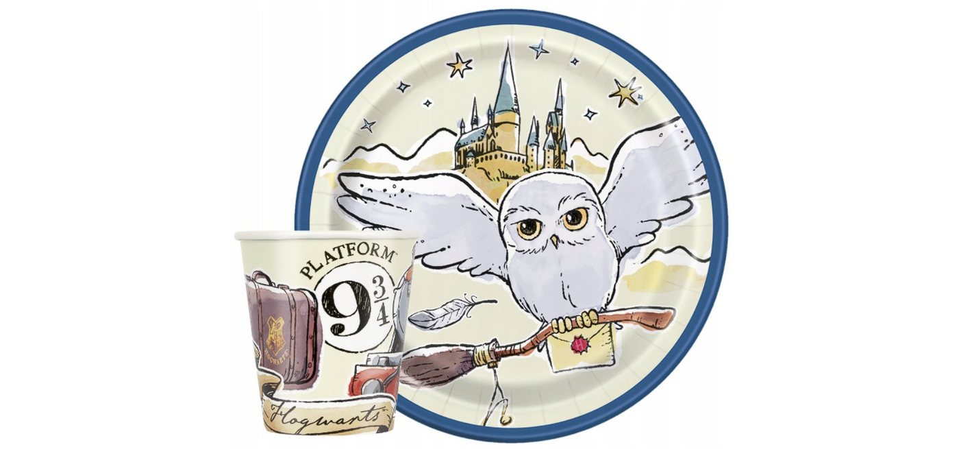 Festivalartikel Einweggeschirr-Set Harry Potter Geburtstagsset: 16-teilig, Becher & Teller, Papier, papier von Festivalartikel