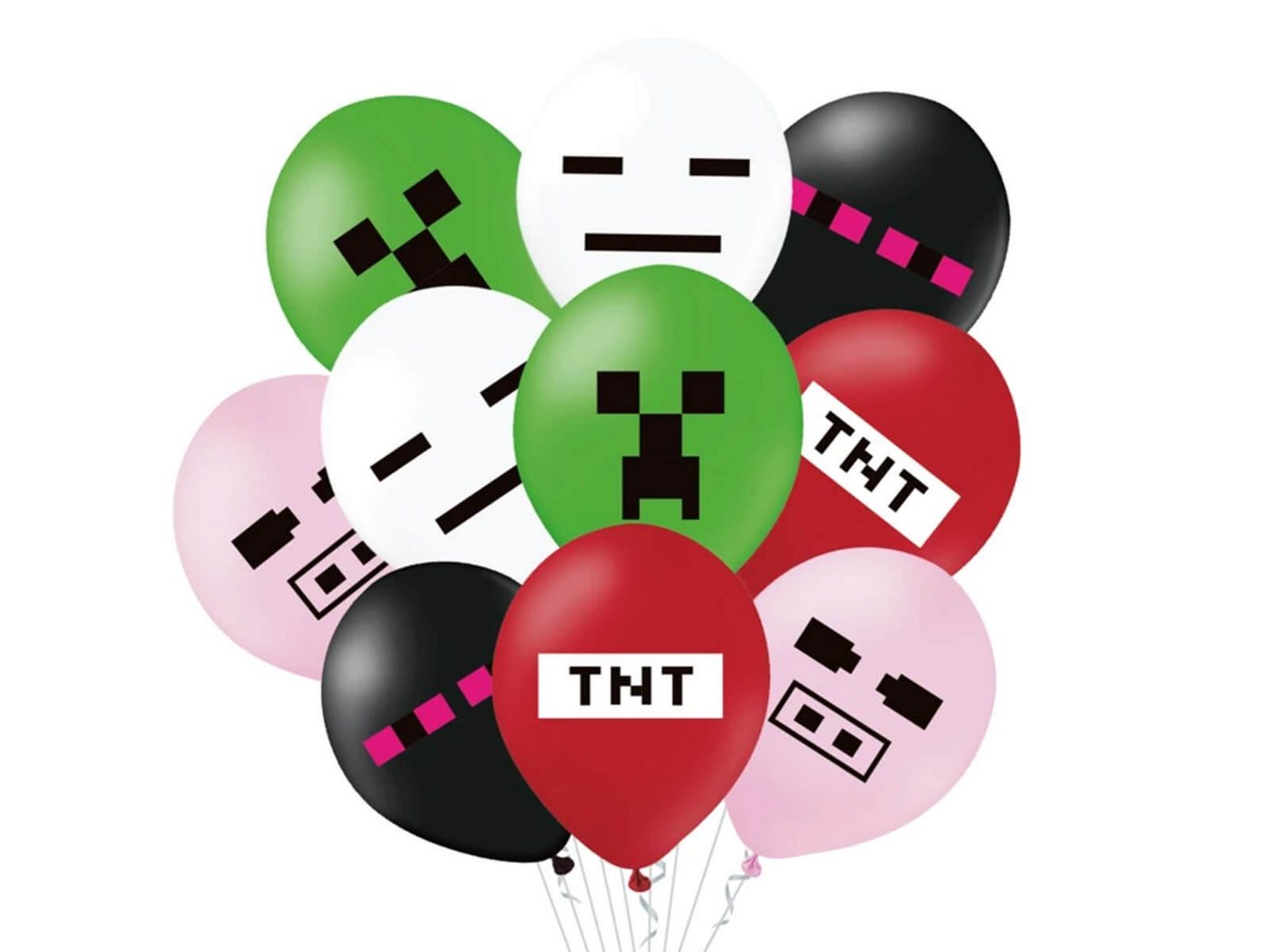 Festivalartikel Luftballon MINECRAFT BALLONS TNT LUFTBALLONS GEBURTSTAG LUFTBALLON SET 10 Stk von Festivalartikel