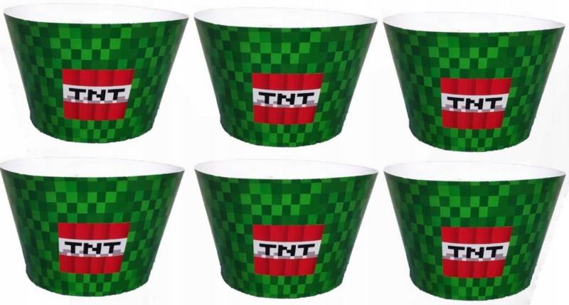 Festivalartikel Muffinform Minecraft Muffinförmchen Deko-Set 6 Stück - Party Zubehör von Festivalartikel