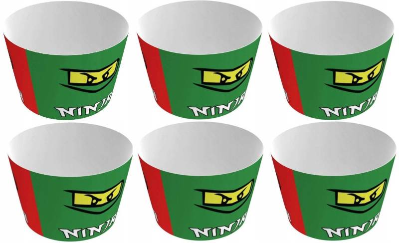 Festivalartikel Muffinform Ninjago Muffinförmchen 6er Set - Party Deko für Kindergeburtstage von Festivalartikel