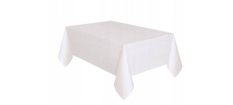 Festivalartikel Tischdecke Weißes Folientischtuch 137x274 cm perfekt für Kommunion, Hochzeit, (1-tlg) von Festivalartikel