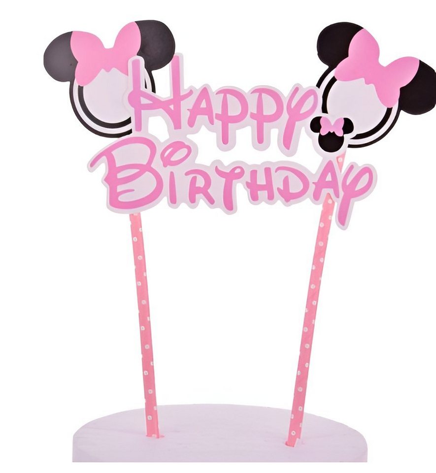 Festivalartikel Tortenstecker Happy Birthday Minni mouse Minni Mause TOPPER Geburstag von Festivalartikel